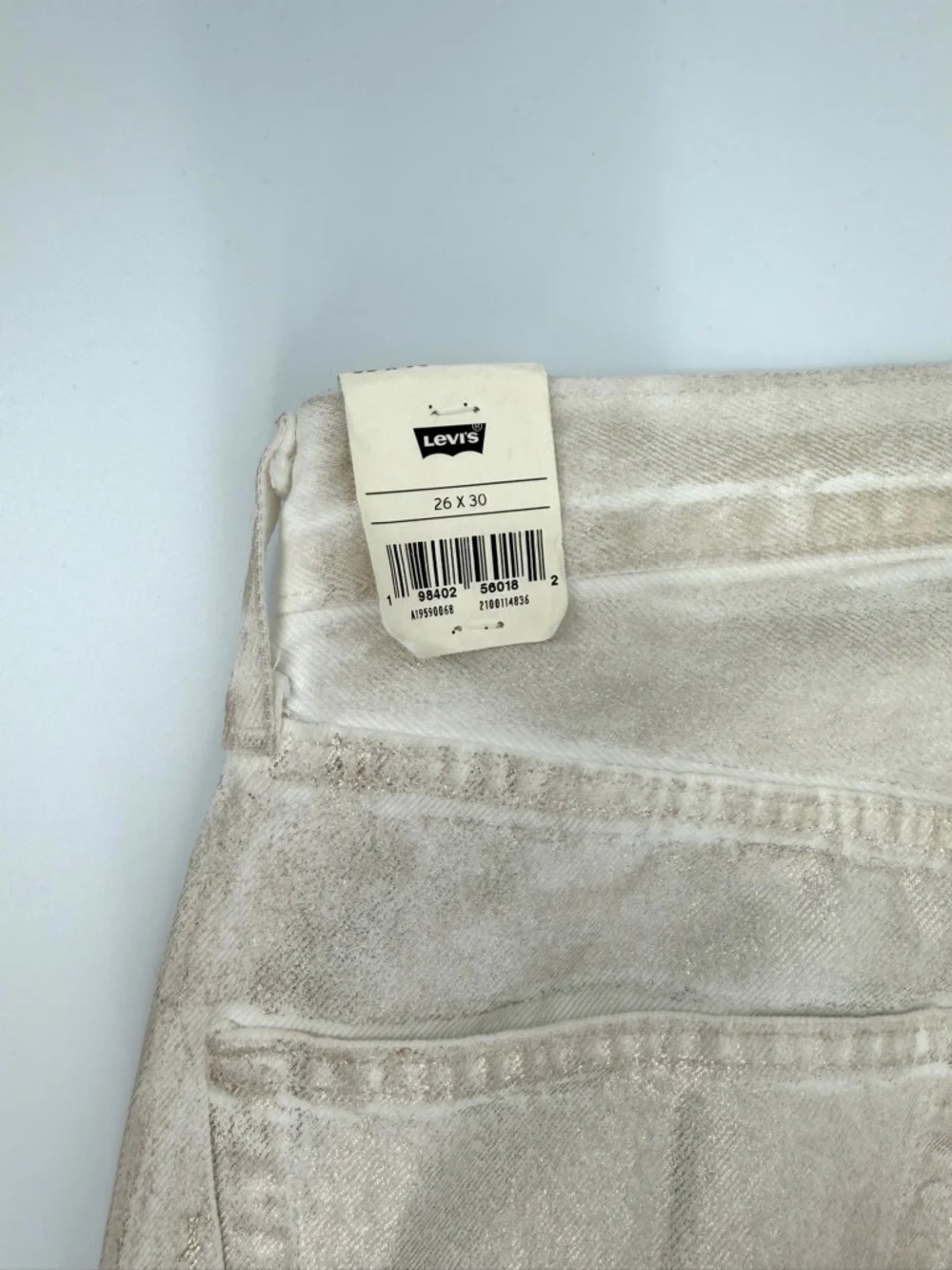 Levi's 501 90s Straight Leg Jeans in Metallic Off-White - Picture 14 of 15